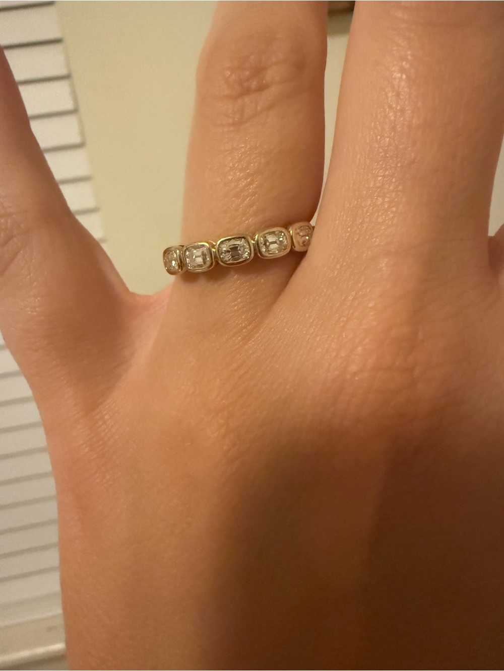 10k Solid Gold with Moissanite Five-Stone OMC Stackable Ring